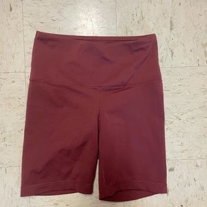 red/maroon biker shorts